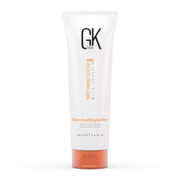 GK HAIR Global Keratin ThermalStyleHer Hair Cream (3.4 Fl Oz/100ml) - Thermal Styling Cream -All Hair Types