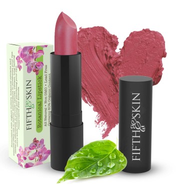 Fifth & Skin BOTANICAL Lipstick | Vegan | Natural | Organic | Certified Cruelty Free | Paraben Free | Petroleum Free | Healthy | Moisturizing | Vibrant Color that's Good for your Lips! (POMEGRANATE)