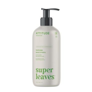 ATTITUDE Hand Soap, EWG Verified, Plant and Mineral-Based Ingredient, Vegan and Cruelty-free Beauty and Personal Care Products, Olive Leaves, 16 Fl Oz