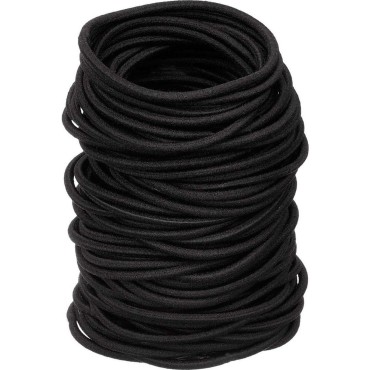 100 Pieces Hair Elastics Hair Ties Ponytail Holders Hair Bands (5 x 0.3 cm, Black)