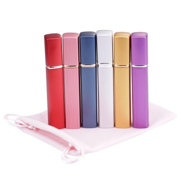 Fashionclubs 12ML Refillable Perfume Atomizer Bottle for Travel Spray Scent Pump Case Pack of 6