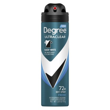 Degree Men UltraClear Antiperspirant Deodorant Dry Spray Fresh 72-Hour Sweat and Odor Protection Antiperspirant For Men With MotionSense Technology 3.8 oz
