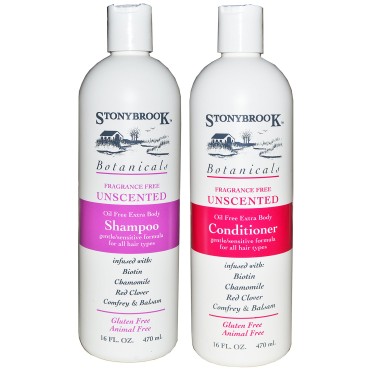 Stonybrook Botanicals Fragrance Free Unscented Shampoo and Conditioner Set