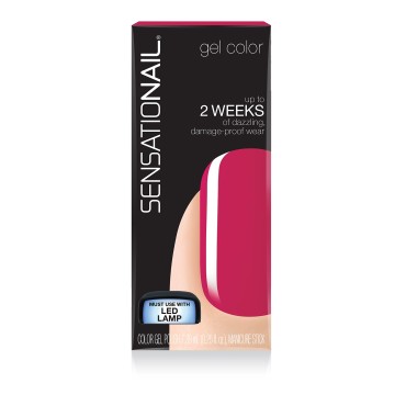 SENSATIONAIL Gel Nail Polish, Fuchsia Fab, 7.39ml, Rose/Red, at-home gel polish