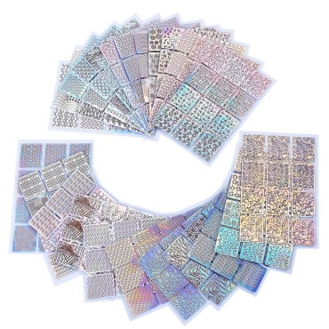 eboot 288 Pieces 96 Designs Nail Vinyls Nail Stencil Sticker Sheets Set for Nail Art Design, 24 Sheets