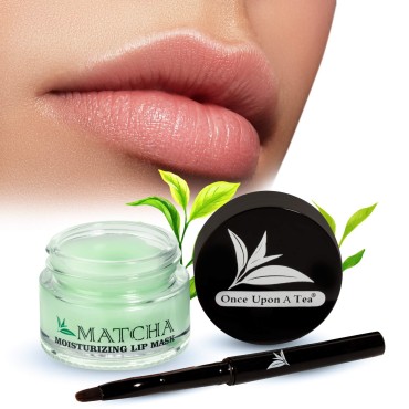 Moisturizing Green Tea Matcha Sleeping Lip Mask Balm, Younger Looking Lips Overnight, Best Solution For Chapped And Cracked Lips, Unique Lip Gloss Formula And Power Benefits Of Green Tea (Matcha)