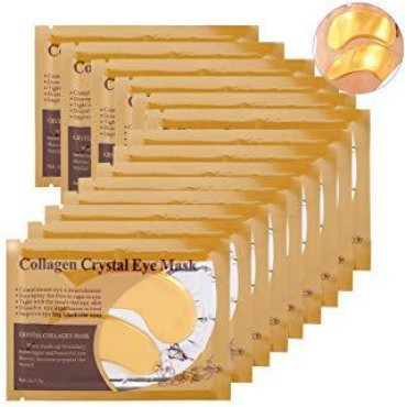 Yosoo Collagen Eye Mask,50 x Pair Crystal Moisture Gel Patch Pad, Anti Wrinkle, Remove Bags, Dark Circles,Regeneration Of Skin (Gold)