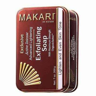 MAKARI Exclusive Active Intense Exfoliating Soap (7oz) | Unify & Illuminate | Advanced Brightening Bar for Dark Spots and Blemishes | Exfoliates Dead Skin Cells and Helps Reveal Natural Skin Radiance