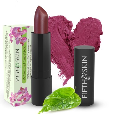 Fifth & Skin Botanical Lipstick (CHERRY) | Vegan | Natural | Organic | Certified Cruelty Free | Paraben Free | Petroleum Free | Moisturizing | Vibrant Color that's Good for your Lips!