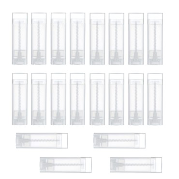 Xiboya textile 20PCS 5ML Clear Plastic Empty Oval Deodorant Lip Lipstick Balm Tubes Containers