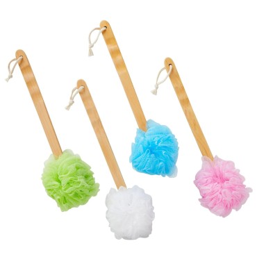 4 Pack Back Scrubber for Shower with Long Handle, ...