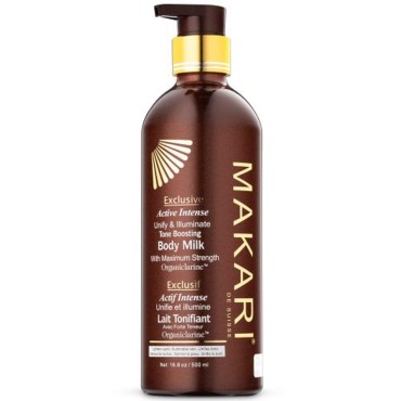 Makari Exclusive Skin Tone Boosting BODY Milk 16.8oz - Brightening & Toning Body Lotion with Organiclarine™ - Brightening for Dark Spots, Acne Scars, Sun Patches, Stretch Marks & Hyperpigmentation