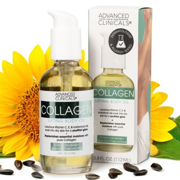 Advanced Clinicals Collagen Lifting Body Oil with ...