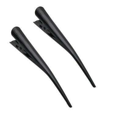 Pair of Black Enamelled Hair Beak Concorde Clip Slide 13cm (5.1) by Pritties Accessories