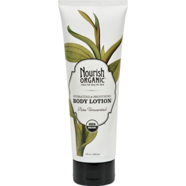 Nourish Organic Pure Unscented Hydrating and Smoothing Body Lotion, 8 Fluid Ounce - 1 each.