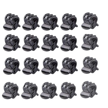 Ladies Girls Mini Small Plastic Hair Clips Claws Pins Clamps Hairpin Black - 20 Piece