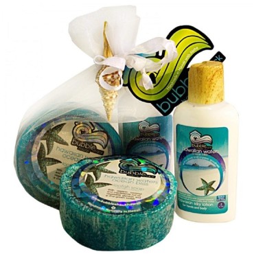 Hawaiian Bubble Shack Loofah Soap & Body Lotion Duo Gift Set Ocean Bliss