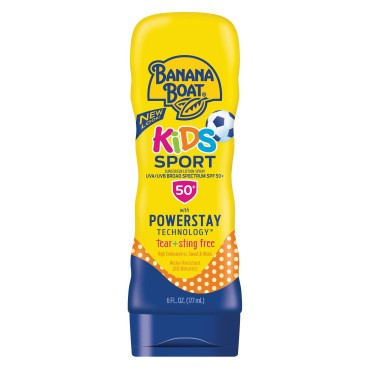 Banana Boat Kids Sport Tear-Free Sunscreen Spray, Kids Sport - SPF 50 - 6oz, Lotion