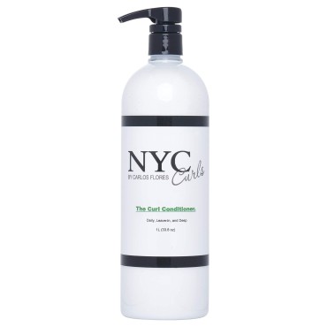 NYC Curls The Curl Conditioner | Daily, Leave-in, & Deep Conditioner for Curly, Coily, & Wavy Hair | 3 products in one | Silicone Free & Vegan | 1 Liter / 33.8 FL OZ