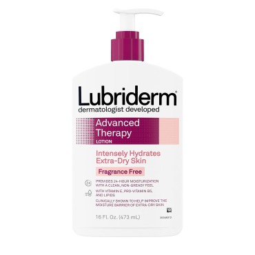 Lubriderm Advanced Therapy Moisturizing Lotion with Vitamins E and B5, Deep Hydration for Extra Dry Skin, Non-Greasy Formula, 16 fl. oz