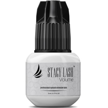 Volume Eyelash Extension Glue Stacy Lash 0.17 fl.oz/5ml / 3 Sec Drying Time/Retention 6 Weeks/Strong Hold Black Adhesive/Professional Supplies