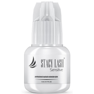 Sensitive Eyelash Extension Glue Stacy Lash 0.17fl.oz/5ml / 5-6 Sec Drying time/Retention - 4-5 Weeks/Black Adhesive/Professional Supplies