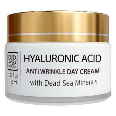 Dead Sea Collection Anti-Wrinkle Day Cream for Face with Hyaluronic Acid and Sea Minerals - Anti Aging, Nourishing and Moisturizer Face Cream (1.69 fl.oz)