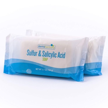 DermaHarmony 10% Sulfur and 3% Salicylic Acid Bar Soap 3.7 oz (2 Bars)