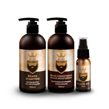 BE MY BEARD By My Beard Beard Shampoo/Conditioner And Face Moisturiser Oil Complete Triple Pack