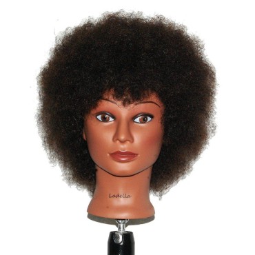 Ladella Beauty Cosmetology Mannequin Afro Head 100% Human Hair Hairdresser Training Head Manikin Head - KEIRA