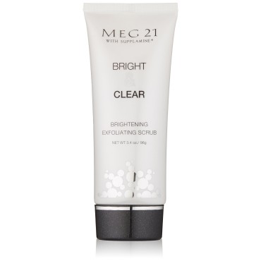 MEG 21 Bright & Clear Exfoliating Scrub. Gentle exfoliator for face Pore tightening Polishes away dead skin Softens Smoothes Visibly Brightens Botanicals remove harmful effects of skin aging 3.4 oz