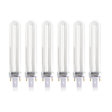 MAGIKON 6-Pack Replacement Electronical 9W U-Shaped 365nm Lamp Bulb Tube for Nail Art Dryer UV Lamp Light - Not Inductance Bulb (6-2/5-Inch, Normal)