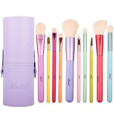 Matto Makeup Brushes 10-Pieces Colorful Wood Handl...