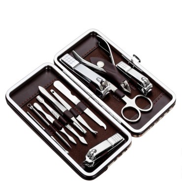 Tseoa Manicure, Pedicure Kit, Nail Clippers, Professional Grooming Kit, Nail Tools with Luxurious Travel Case, Set of 12 … (nail clippers 12pcs)