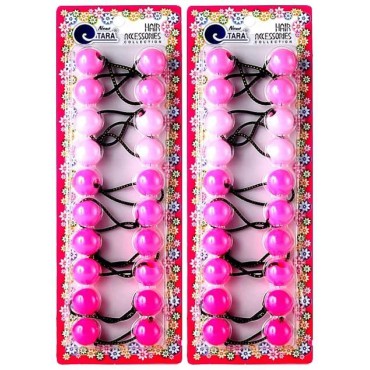 Tara Girls Twinbead Multi Cute Design Ponytail Ela...