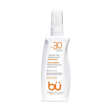 Bu SPF 30 Ultrafine WOWmist Sunscreen Spray - Clear, Non Greasy, Non Toxic, Non Comedogenic. Sweat & Water-Resistant. Travel, Sport, Sensitive Skin (Natural Citrus, 3.3 oz)