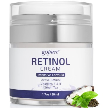 goPure Retinol Face Cream - Night Cream Anti Wrinkle & Face Moisturizer For Women - Retinol Cream for a Youthful-Looking Glow, 1.7oz.