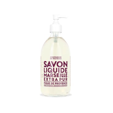 Compagnie de Provence Savon de Marseille Extra Pure Liquid Soap - Fig of Provence - 16.7 Fl Oz Glass Pump Bottle