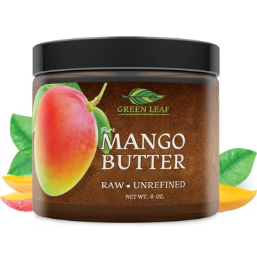 Mango Butter Raw Unrefined | Pure Ingredients | Body Moisturizer | Hydrate, Nourish & Soften Your Skin | Restore & Repair | Body Butter for Women & Men, All Skin Types 8 oz