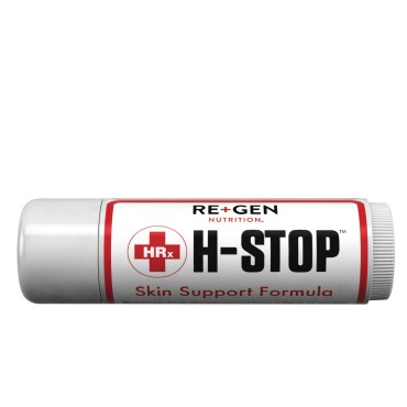 Re+Gen Nutrition H Stop Lip Balm with Shea Butter, Peppermint Oil, Tea Tree, Lemon Balm, Zinc, Coconut and More for Clear and Healthy Skin Care, Discreet Blister Support Moisturizer, 0.5 oz