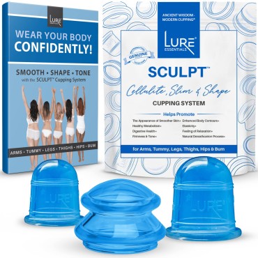 LURE Essentials Sculpt Cupping Set for Cellulite, Lymphatic Drainage Anti Cellulite Cup and Cellulite Massager