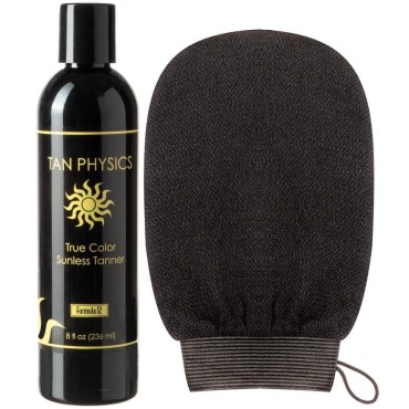 Tan Physics True Color Sunless Tanner 8 fl oz w/ Exfoliating Mitt by Quest Skin Care