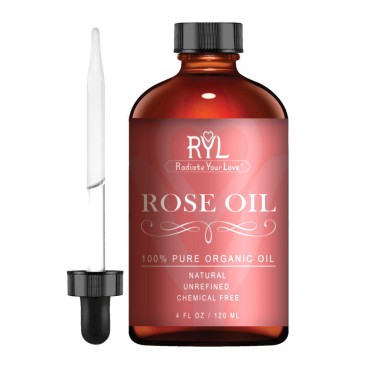 Radiate Your Love Rose Essential Oil, Large 4 Fluid Ounce, 100% Pure Therapeutic Organic Grade, Aromatherapy, Relaxation, Skin Therapy, Perfume & Diffusers
