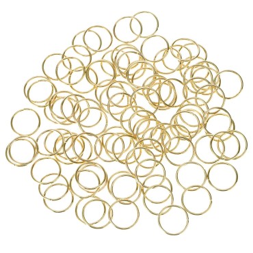 Hotop 100 Pack Hair Rings Braid Rings Hair Loop Clips Hair Accessories (Gold)