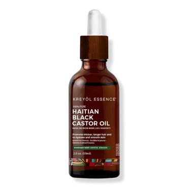 Kreyol Essence - Haitian Black Castor Oil for Skin and Hair, Rosemary Peppermintint 3.4 Oz Glass Bottle -, Natural Humectant, Hair Growth.