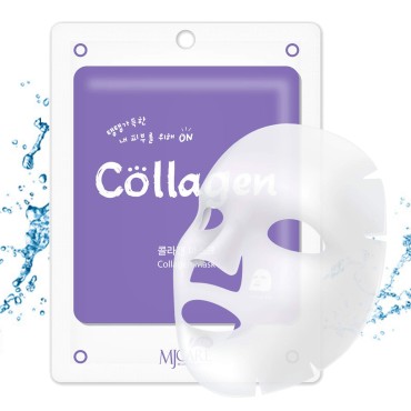 Korean Cosmetics Beauty Rejuvenating Collagen Premium Essence Facial Pack Sheet, Pack of 45