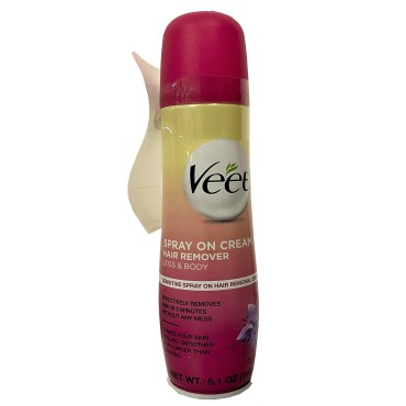 Veet Spray On Hair Removal Cream for Legs & Body, 5.1 Ounce