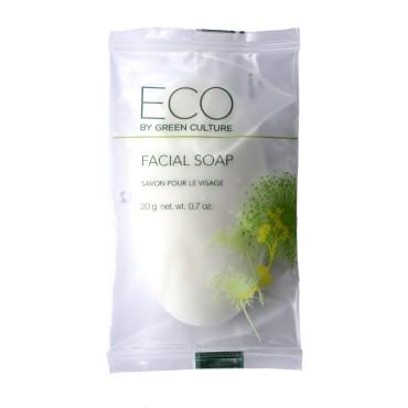Eco By Green Culture SPEGCFL Facial Soap Bar, Clean Scent, 0.71 oz Pack, 100/Carton