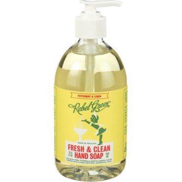 Rebel Green Hand soap Peppermint Lemon, 16.89 oz