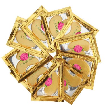 30 pairs of 24K Gold Powder Crystal Gel Collagen Eye Masks | For Anti-Aging & Moisturizing; Reducing Dark Circles, Puffiness, Wrinkles | By L'AMOUR yes!